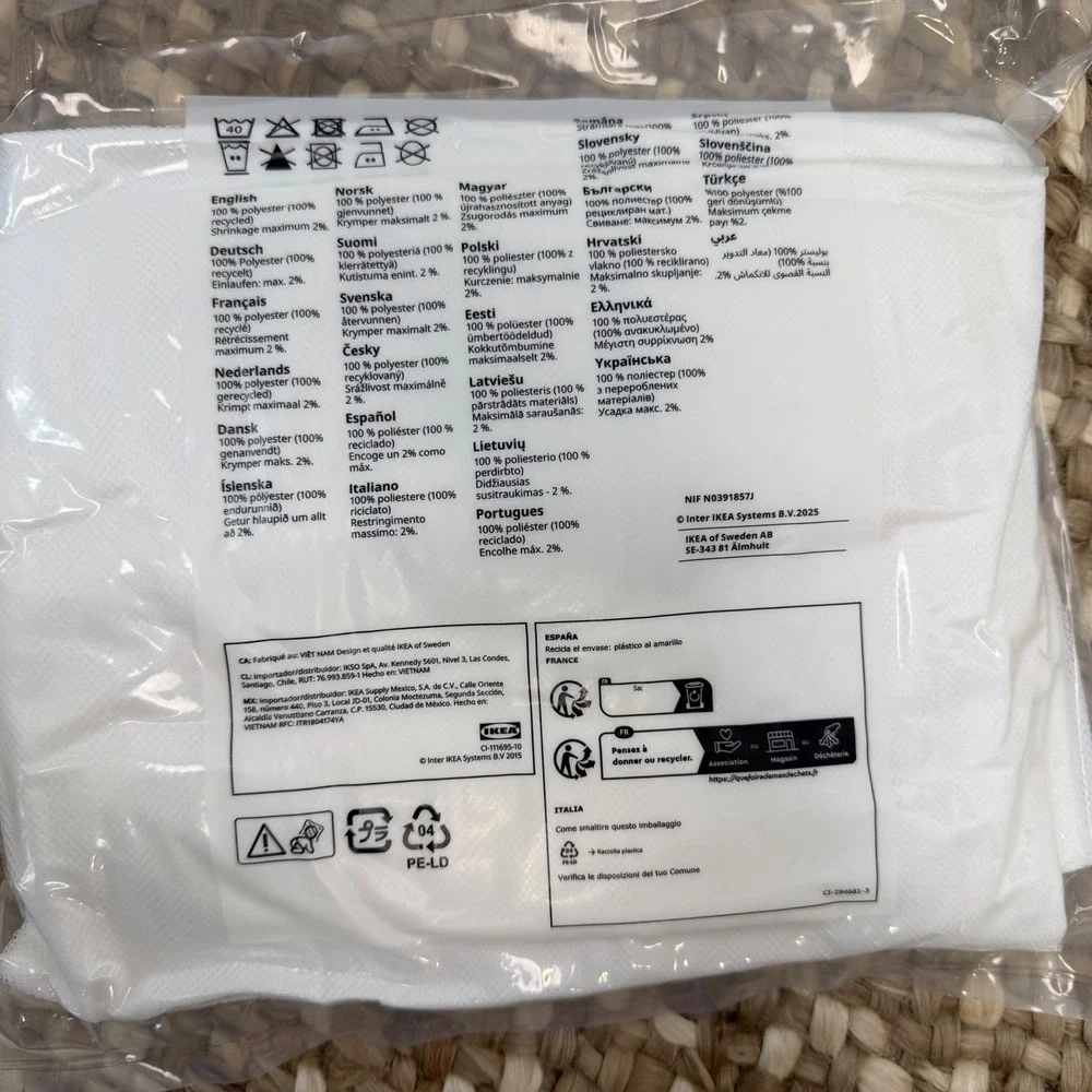 IKEA LILL Lace Curtains3 Pairs 6 Panels Total White 110x98 Sheer Net Mesh NEW